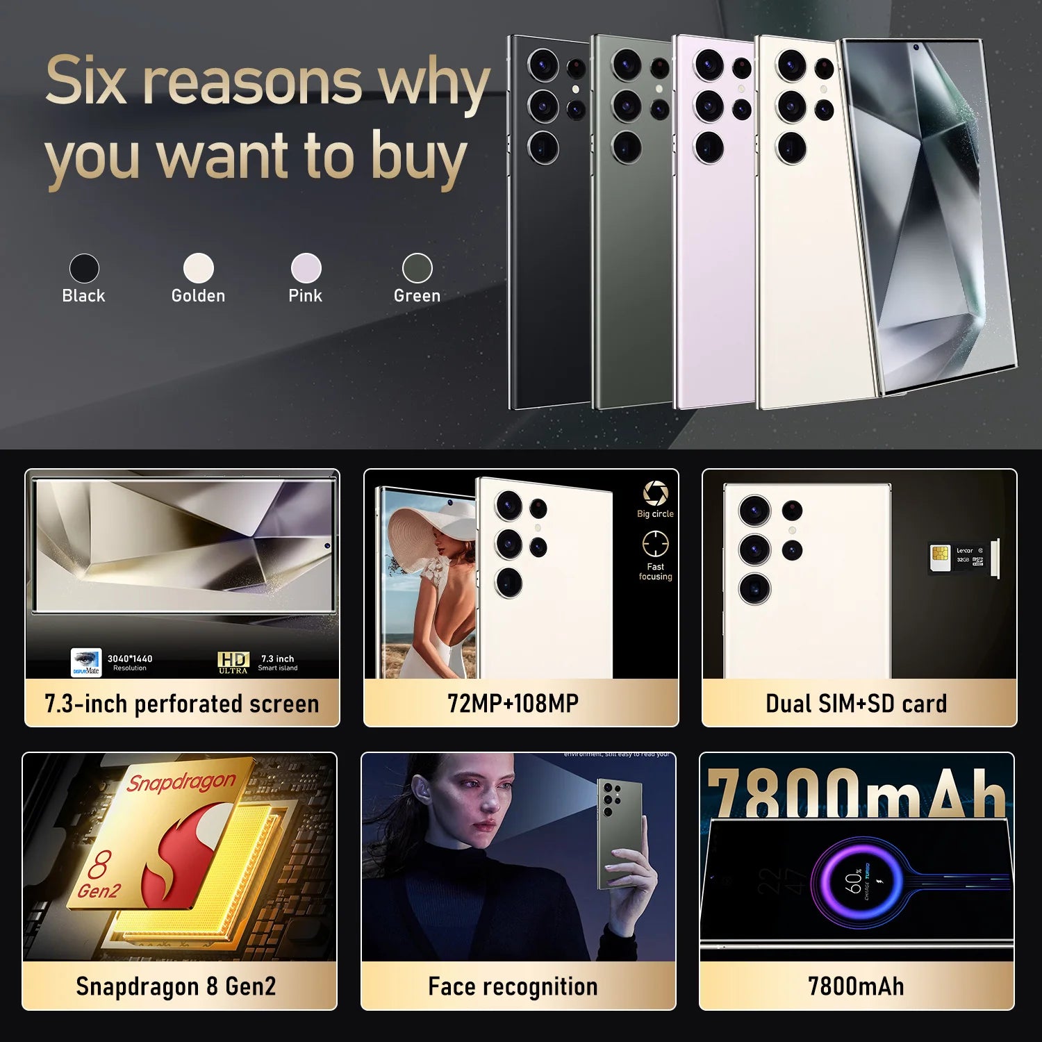 Wholesales Selling Original Phones S24 Ultra 5G Smartphone 5G Dual SIM Mobile Phone with Android 13.0 for Gaming Version