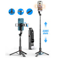CYKE 3 in 1 Double Fill Light Extendable Bluetooth Tripod Selfie Stick Stand for Phones Palo De Selfie Tripod L12d