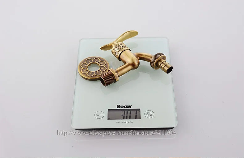 Antique Brass Bathroom Wall Mount Sink Basin Cold Water Faucet Tap G 1/2 Inch Outdoor Garden Hose Faucet Mop Sink tap TWL031