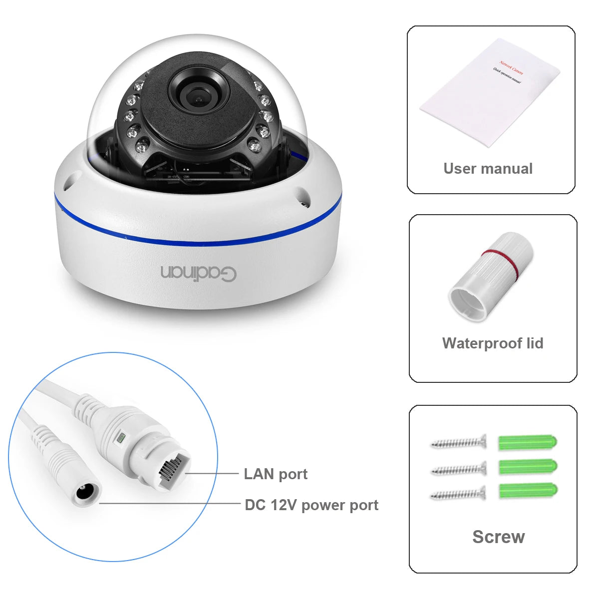 Gadinan 8MP Ultra HD POE Network Video Surveillance System 4K Security Cameras 4CH 8CH NVR Dome Bullet CCTV Kit Audio Record Set
