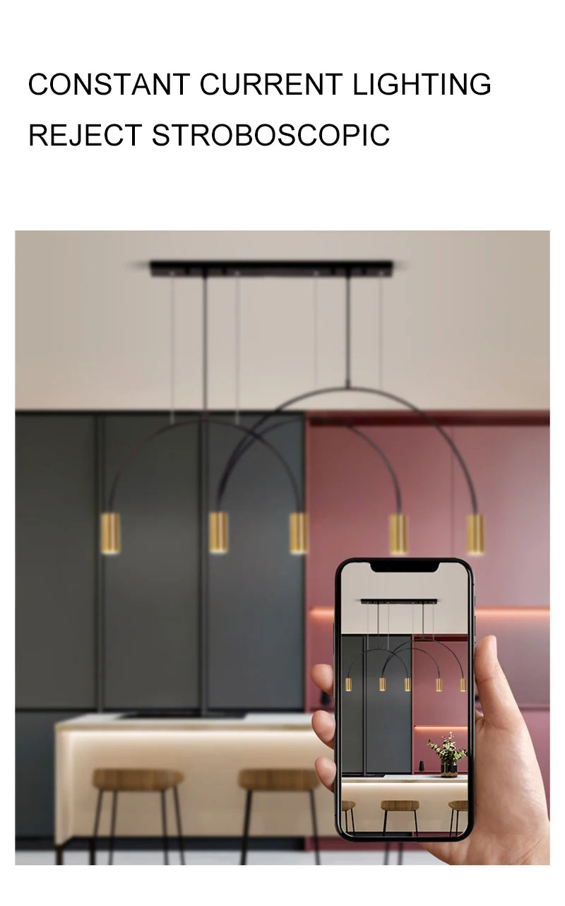 2021 New Restaurant Chandelier Light Luxury Nordic Dining Living Room Table Bar Minimalist Chandelier Simple Modern Light