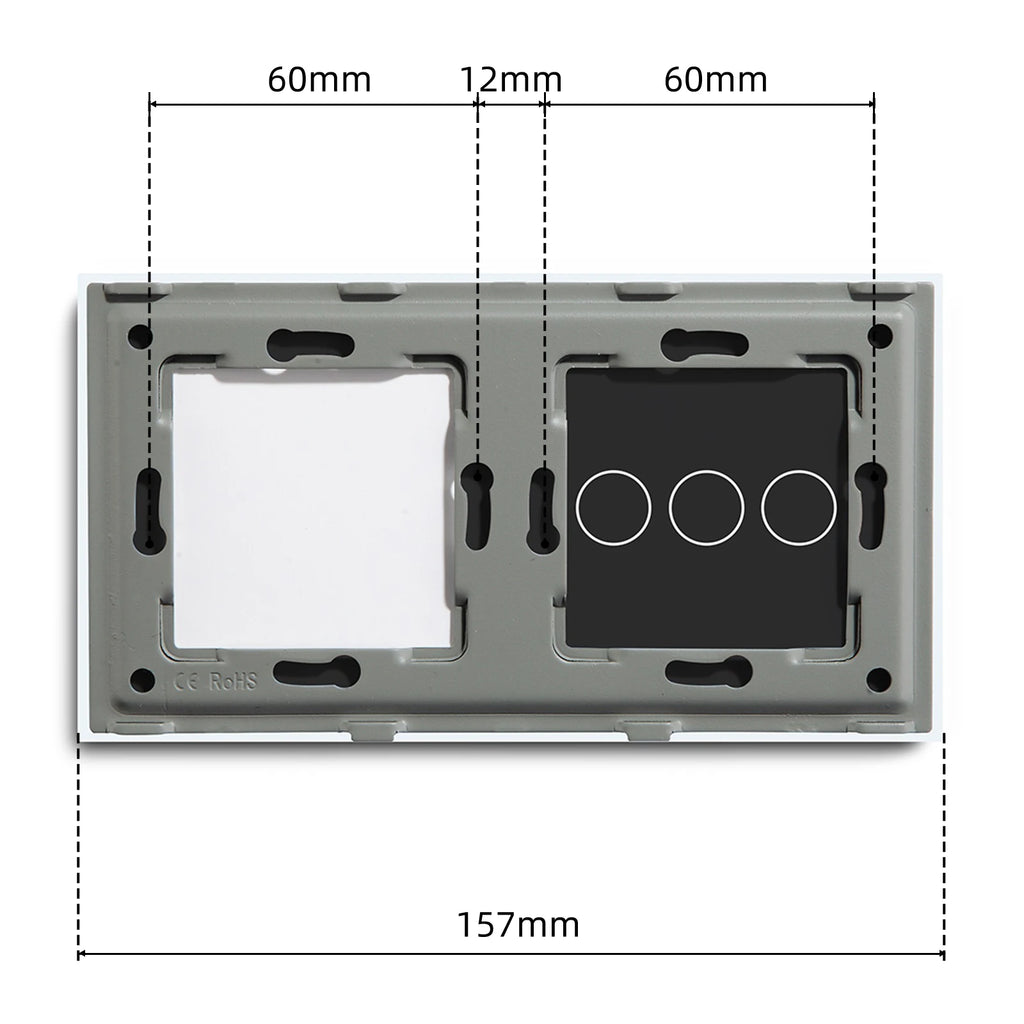 BSEED WIFI Wall Light Switches Glass Panel Parts White Smart Touch Switches Function Parts EU Sockets Power Outlet Parts