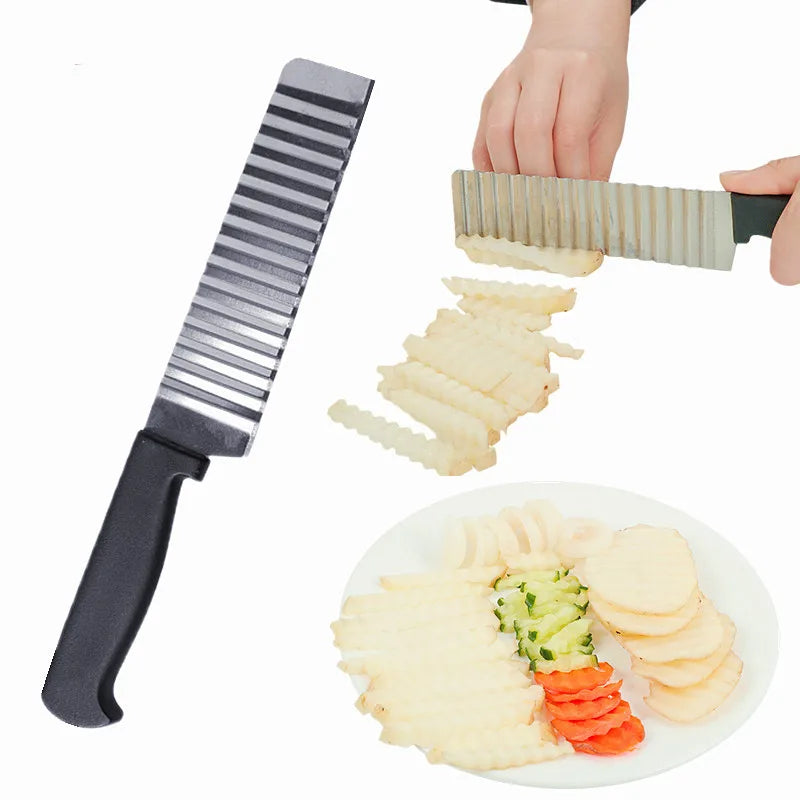 Stainless Steel Wavy French Fries Cutter Potato Slicer Vegetable Chopper Durable Kitchen Gadgets