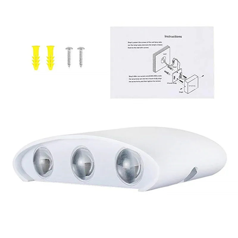 Nordic Wall Lamp Led Aluminum Outdoor Indoor Ip65 Up Down White Black Modern For Home Stairs Bedroom Bedside Bathroom Light