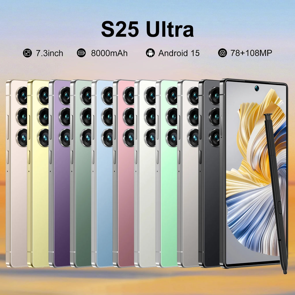 22GB+2TB Large Memory S25 ULTRA Unlocked Android Smartphone Hot Selling 7.3 Inch Dual Sim 5G S25 Ultra Mobile Phones