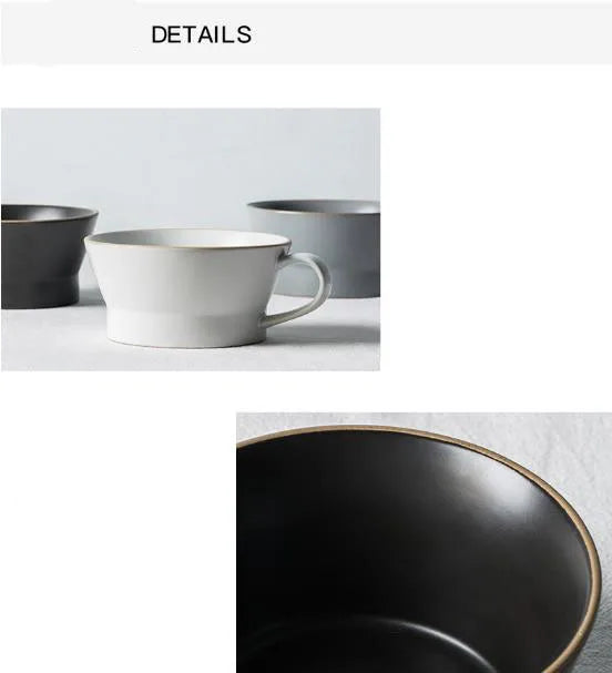 LingAo-Nordic Style Ceramic Household Bowl, Plate, Dish, Chopsticks, Tableware Combination Set