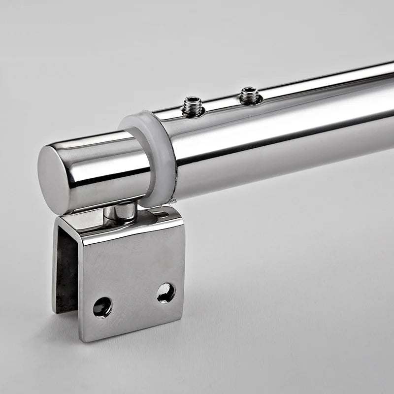 Stainless Steel Shower Glass Door Fixed Rod Clamp Bathroom Glass Support Bar Plane Fixed Adjustable Length Easy to Install