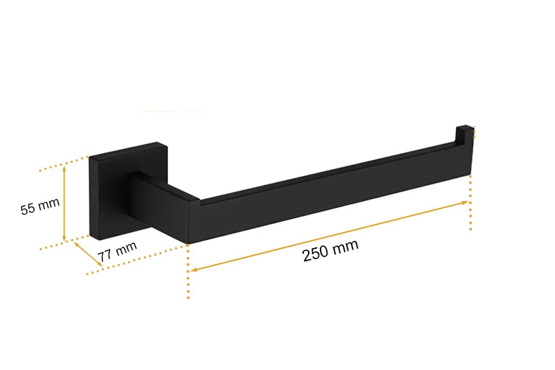 Matt Black Bathroom Hardware Set Kit Accessories Wall Shelf Towel Bar Rack Rail Robe Hanger Toilet Brush Roll Paper Holder Dish