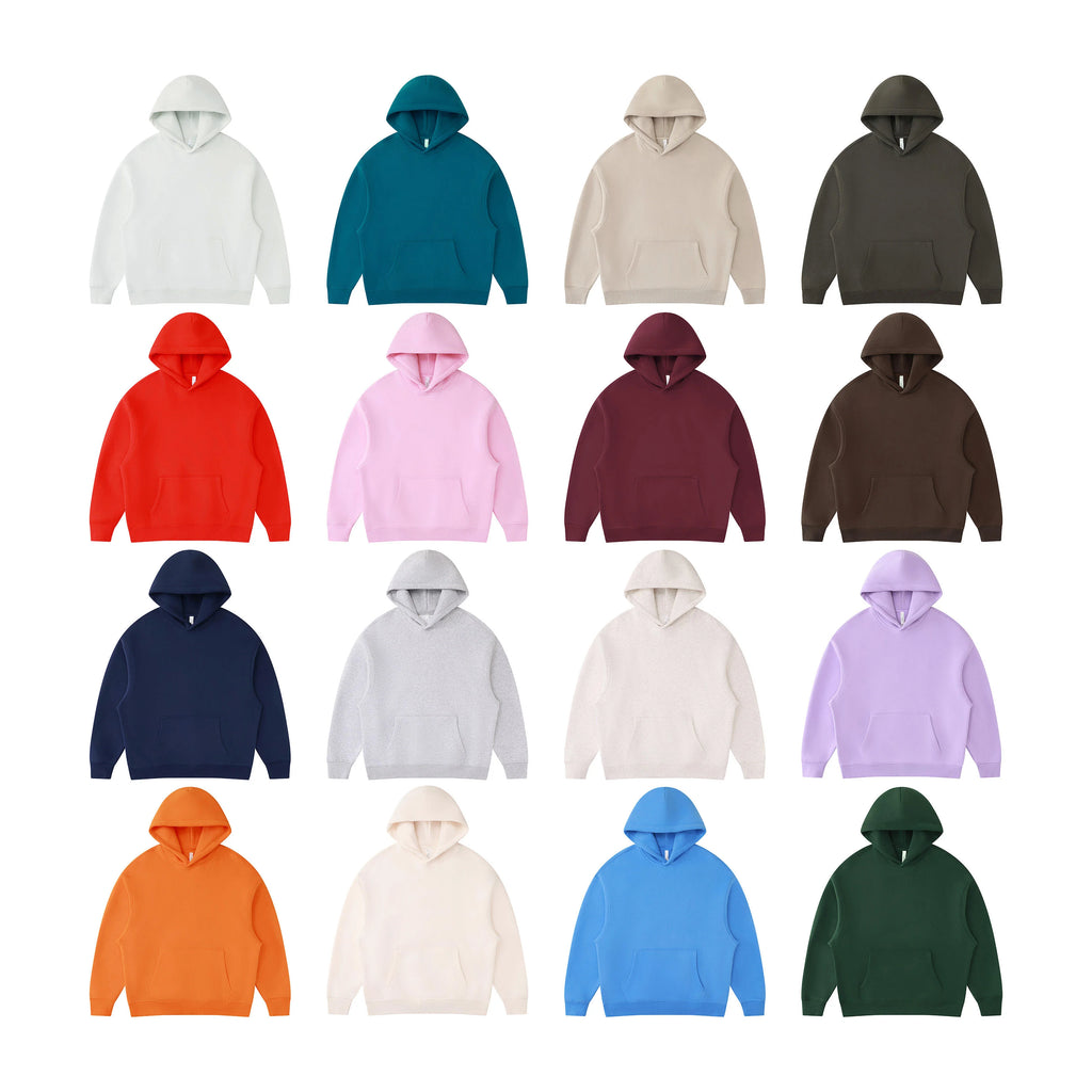Blank Oversized Streetwear Custom logo Pullover Hoodie Men's 100% Cotton Thick Heavy High Quality