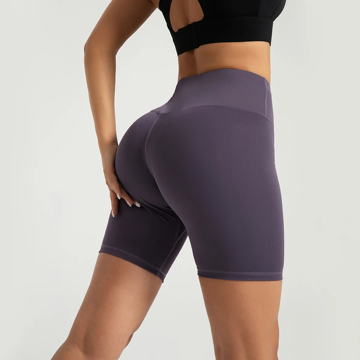 Athletic Slim-Fit Sport Women Yoga Shorts Custom Logo Breathable Lightweight Black Outdoor for Yoga Outdoor sports