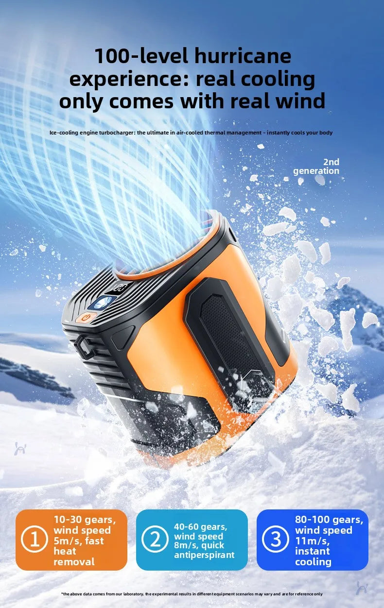 Portable Mini New Plastic Waist-mounted Fan 100-speed Digital Display Flashlight Long Battery Life USB Fan