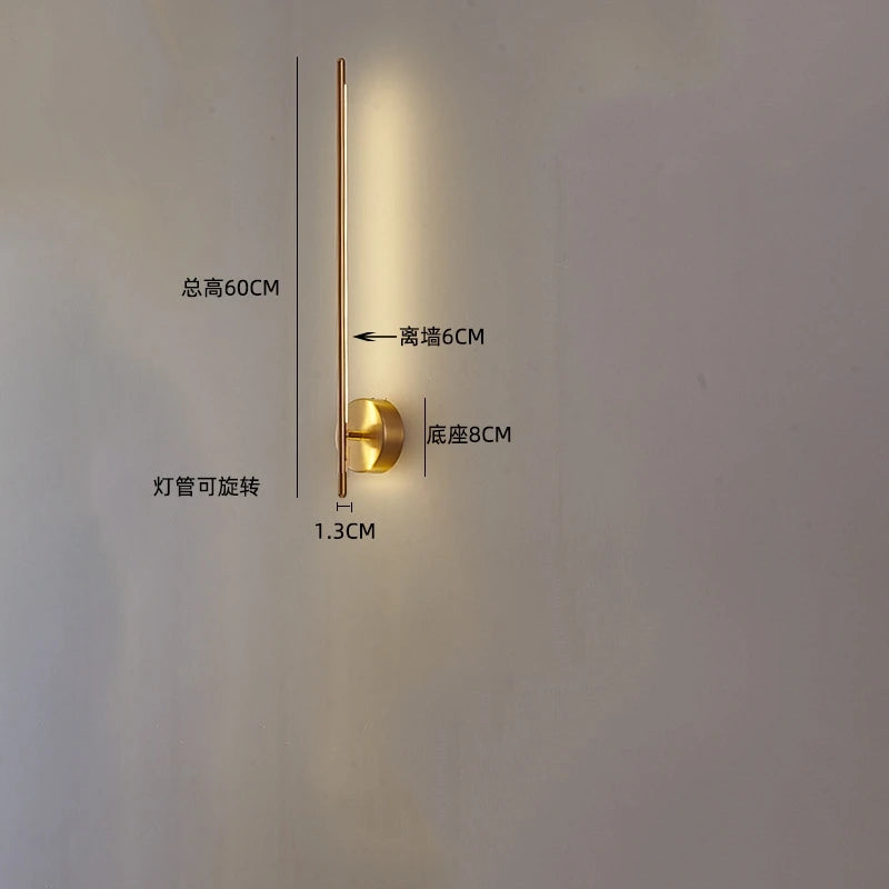 Modern Simple Line Wall Lamps Nordic Living Room Luxury Wall Decor Led Wall Light Creative Aisle Rotating Lam Wall Sconce Lights