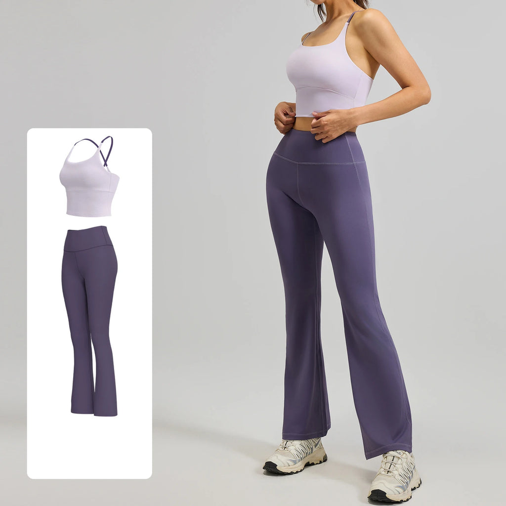 Wholesale Custom Logo Sportswear Set Sweat-wicking High Waisted Butt Scrunch Workout Set for Women Yoga Fitness Gym