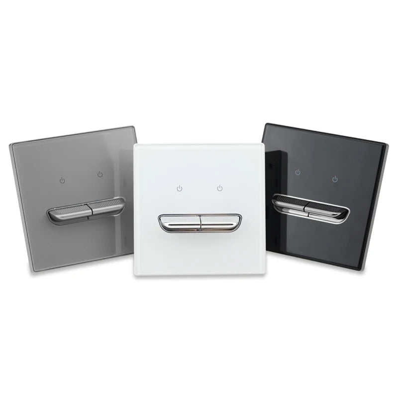 Light Switch With LED Indicator Wall Reset Switch Intermediate Switch Return Switch White Glass Frame 16A Switch