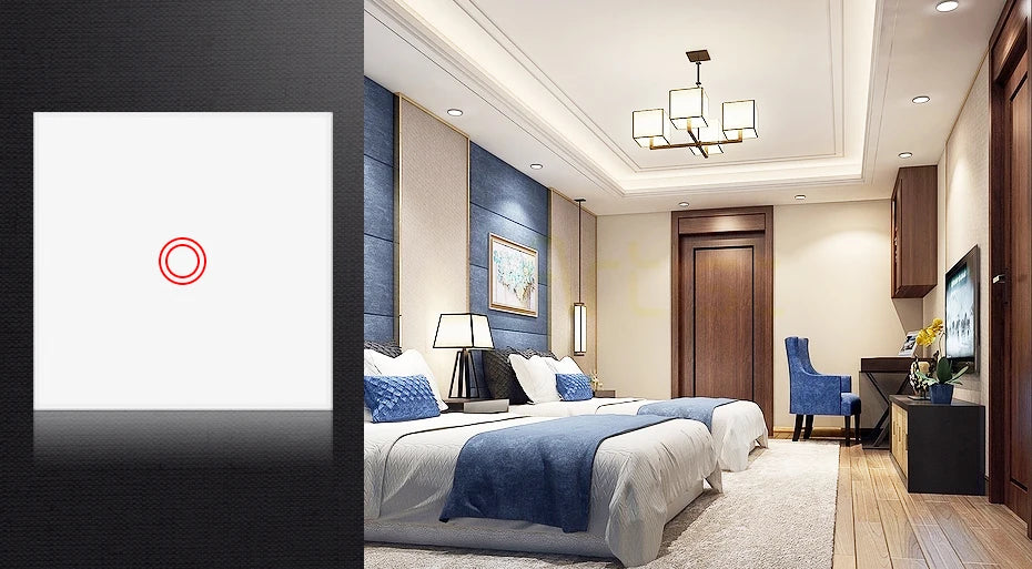EU AC100-240V Tempered White Crystal Glass Touch Switch Panel Wall Light Switches Sensor Button 1/2/3Gang Lamp Interruttore
