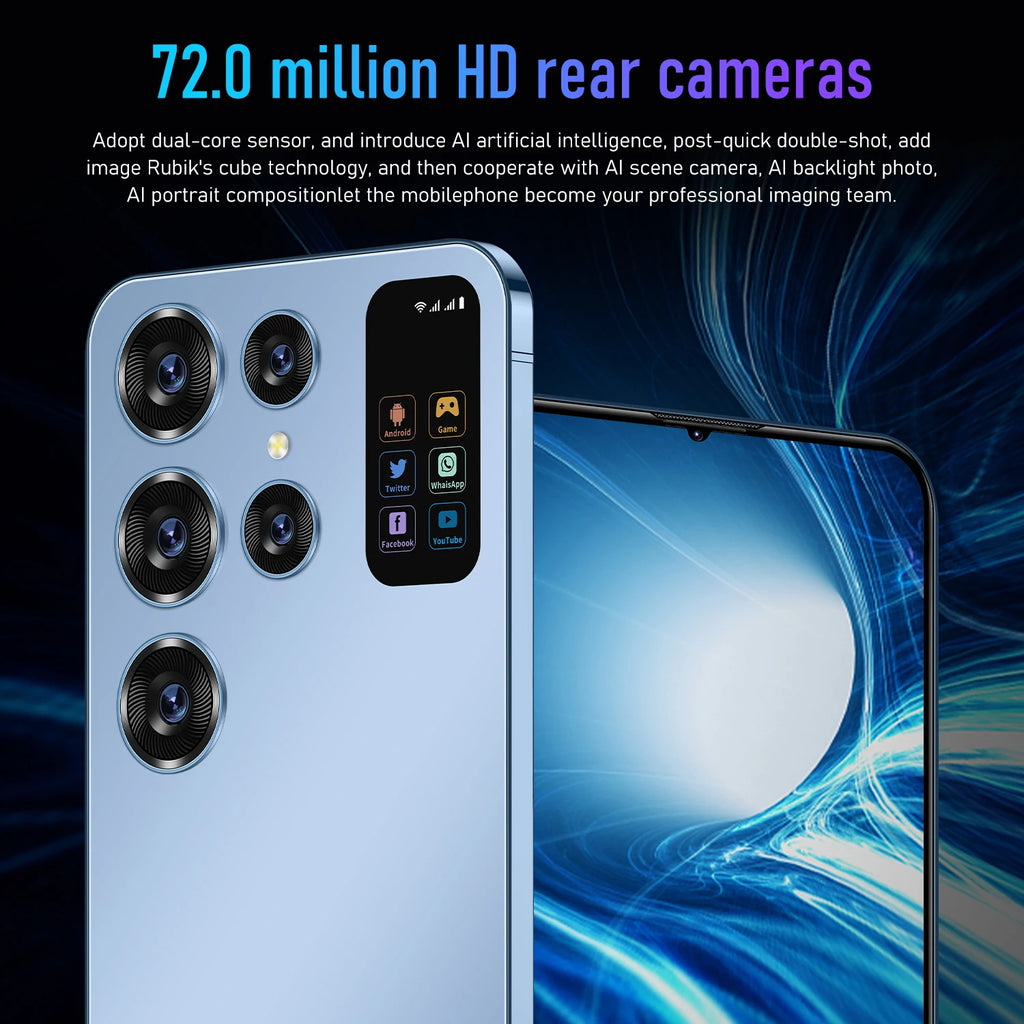 Promotion Custom S24 Ultra Unlocked Mobile Phones Big Screen 5G Smartphone 16gb + 1TB Android13 Dual SIM Card Telefone