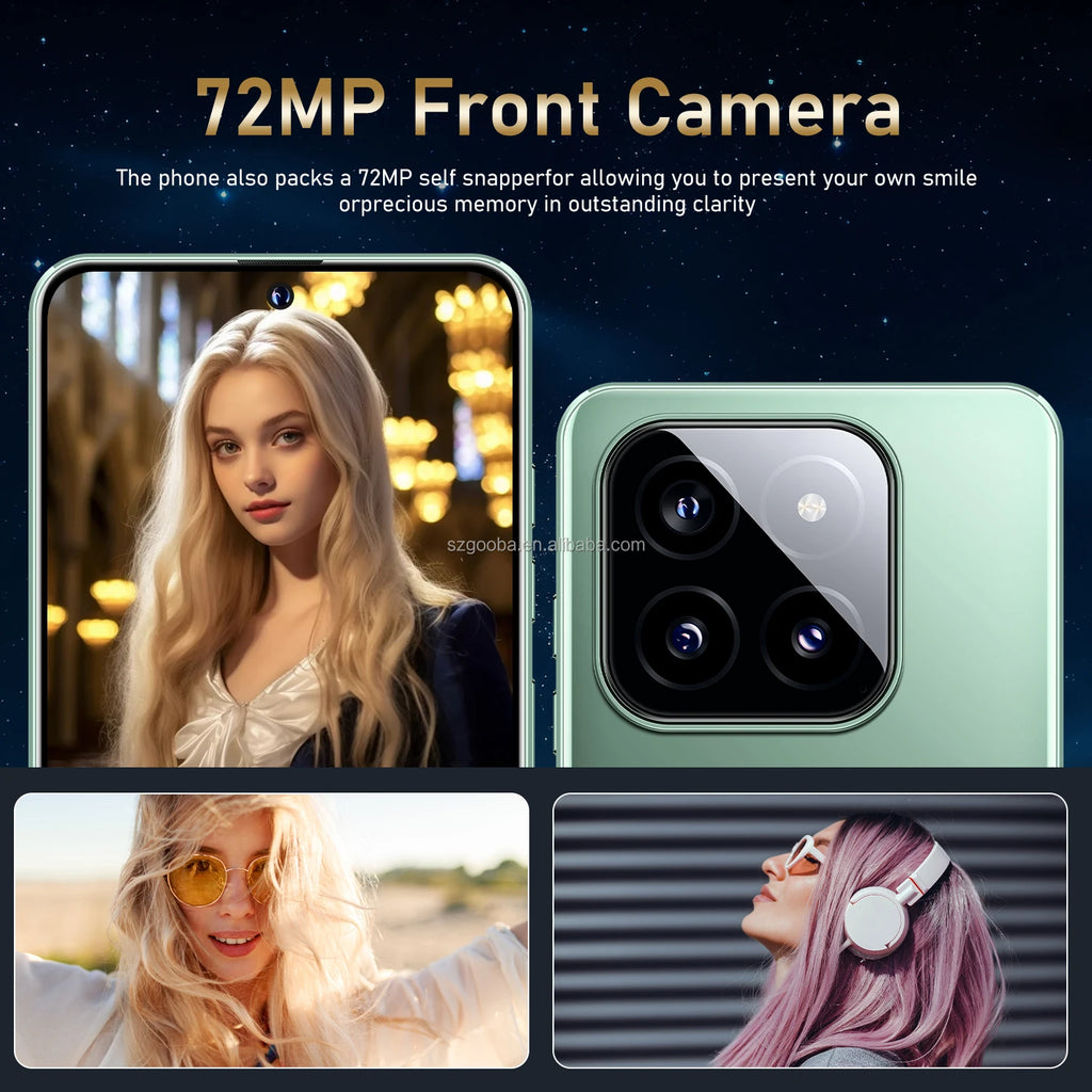 Newest Design M14 Pro Cheap Cell Phones 7.3inch 16GB+1TB 8000mAh 72+108MP WCDMA LTE 5g Smartphone Support Multi Language