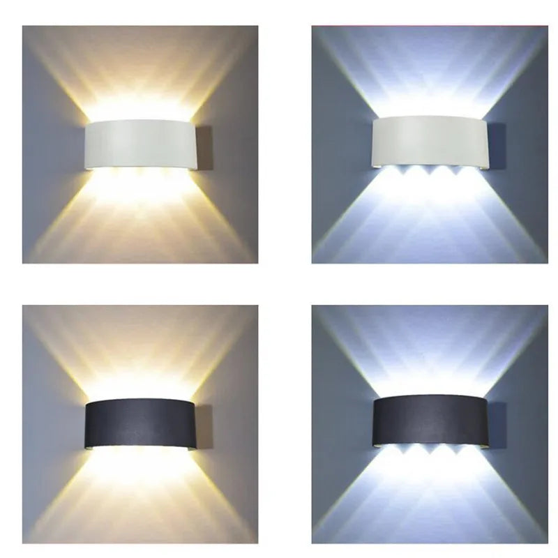 Nordic Wall Lamp Led Aluminum Outdoor Indoor Ip65 Up Down White Black Modern For Home Stairs Bedroom Bedside Bathroom Light