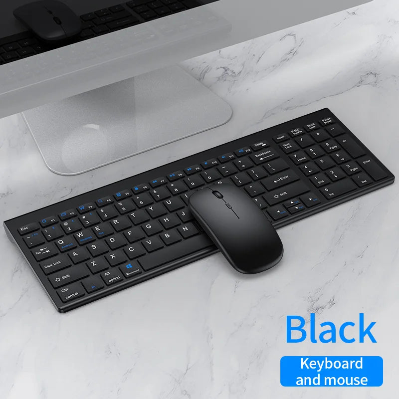 Wireless Rechargeable Optical Plastic Keyboard Mouse Combo with USB Interface New & Compatible with All Computers