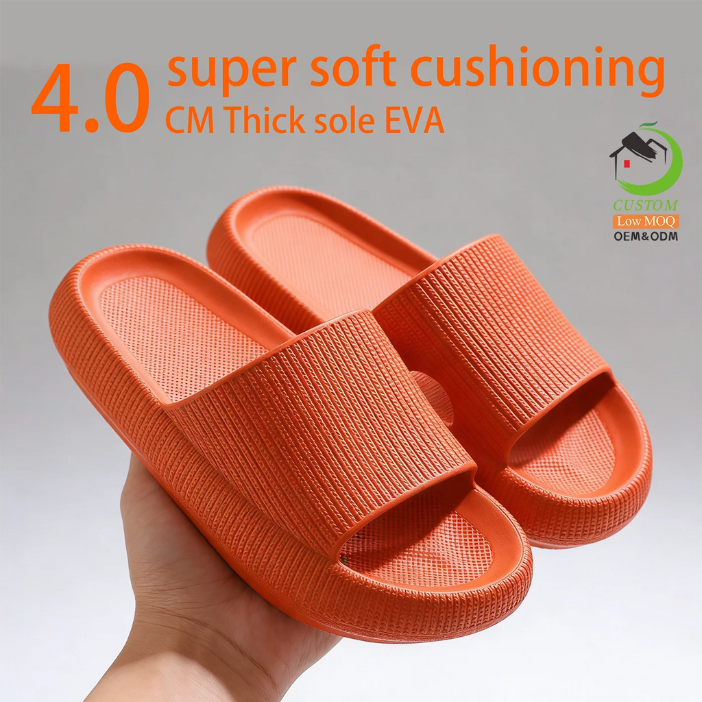 Men's Women's Lightweight Quick Dry Open-Toe EVA Shower Sandals Anti-Slip Platform Winter Cloud House Massage Pillow Slippers