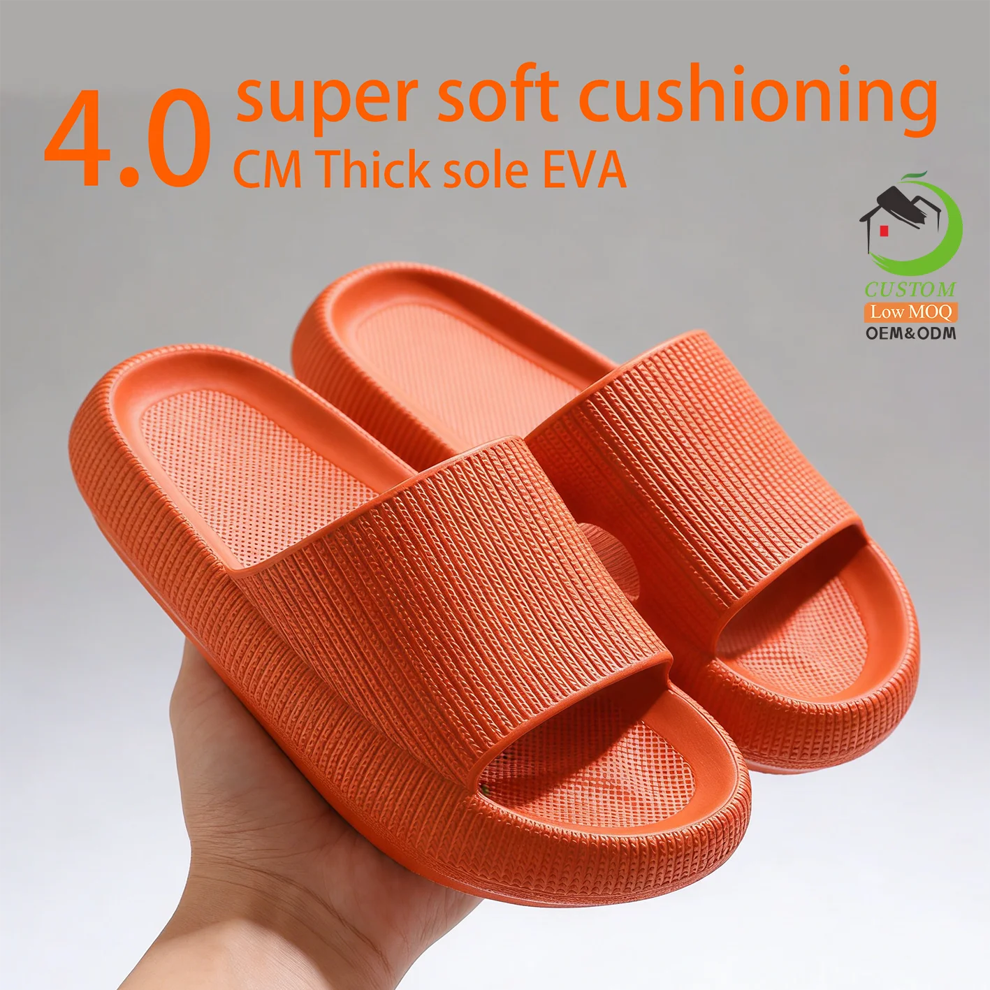 Men's Women's Lightweight Quick Dry Open-Toe EVA Shower Sandals Anti-Slip Platform Winter Cloud House Massage Pillow Slippers