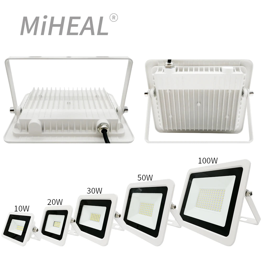 LED Flood Light 10W 20W 30W 50W 100W Floodlight IP68 Waterproof 220V-240V Spotlight Refletor Outdoor Graden Lighting Newest