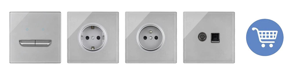 Light Switch With LED Indicator Wall Reset Switch Intermediate Switch Return Switch White Glass Frame 16A Switch