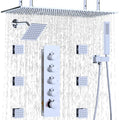 Chrome Brass Modern Style Apartment Bathroom Shower System 6-Piece Handheld Body Jets Dual Shower Heads Soft Rain Spray Massage