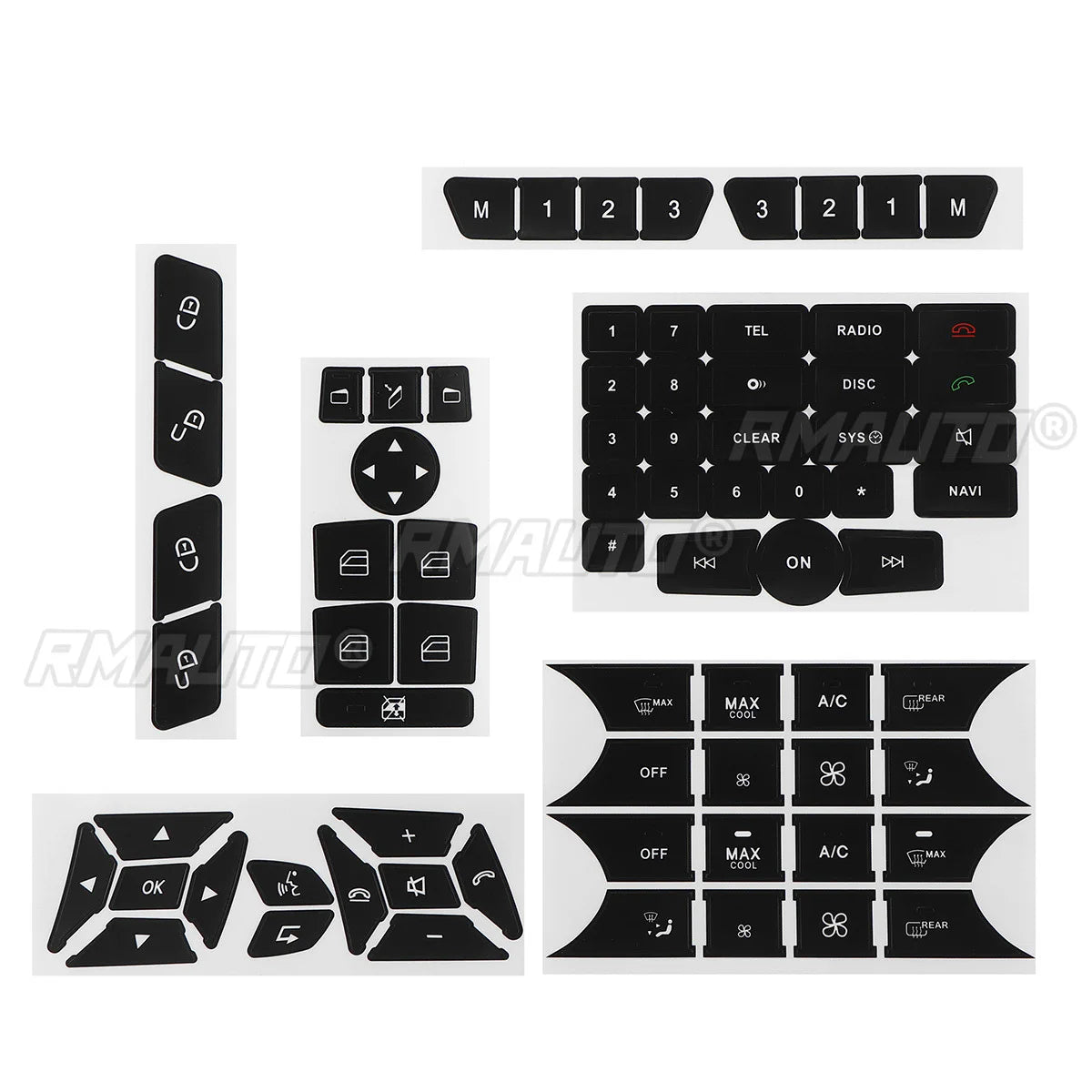 Car Steering Wheel A/C Door Lock Button Repair Sticker Decals Stickers for Benz GLK350 C Class CLS C218 W172 W204 W212 W218 W207