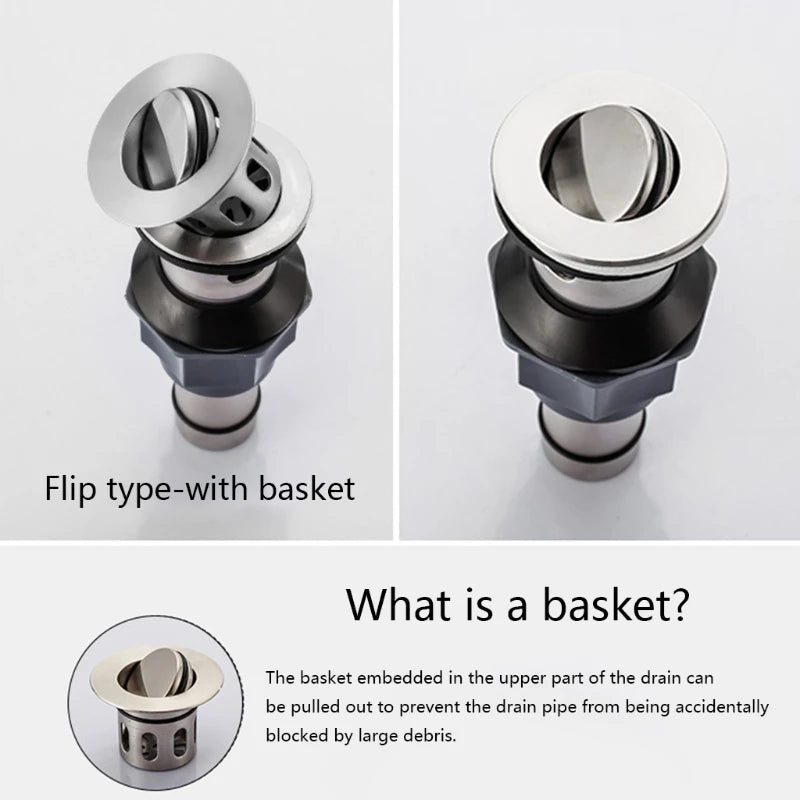 Universal Wash Basin Bounce Drain Filter Sink Drain Vanity Stopper Bathroom Accessories Bathtub Plug Hair Catcher Faucet