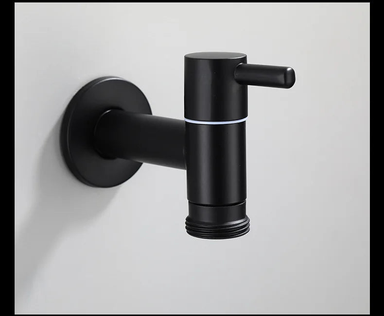 Washing machine faucet Bidet Faucet Stainless Steel Bathroom faucet tap Single Cold garden Faucet Black outdoor mixer Small Tap