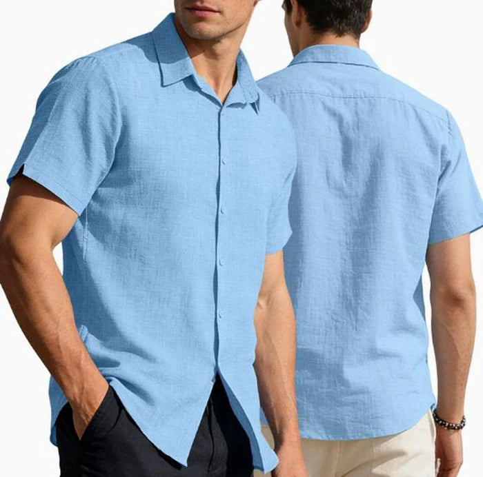 JAC22 B21080 Men's Cardigan Quick Drying Short Sleeved Shirt Casual Shirt
