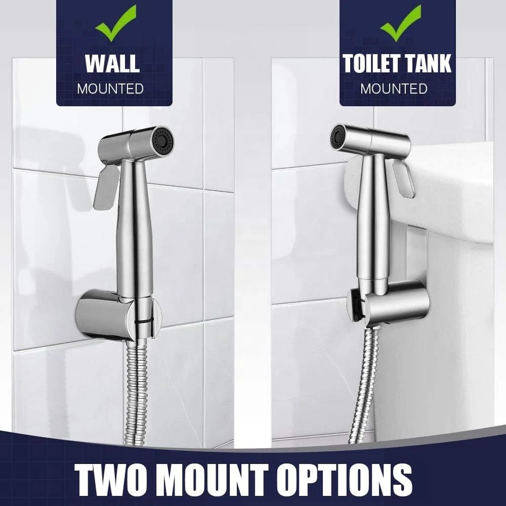 304 Stainless Steel Handheld Sprayer Bathroom Shattaf Portable Toilet Bidet Easy Cleaning Bidet Hose Seat for Toilet
