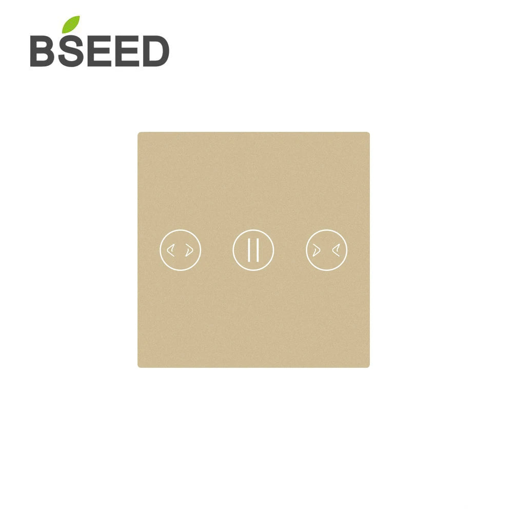 BSEED Wall Light Switches Small Glass Panel Parts 1/2/3Gang White Black Gold Touch Switches Crystal Parts 47mm