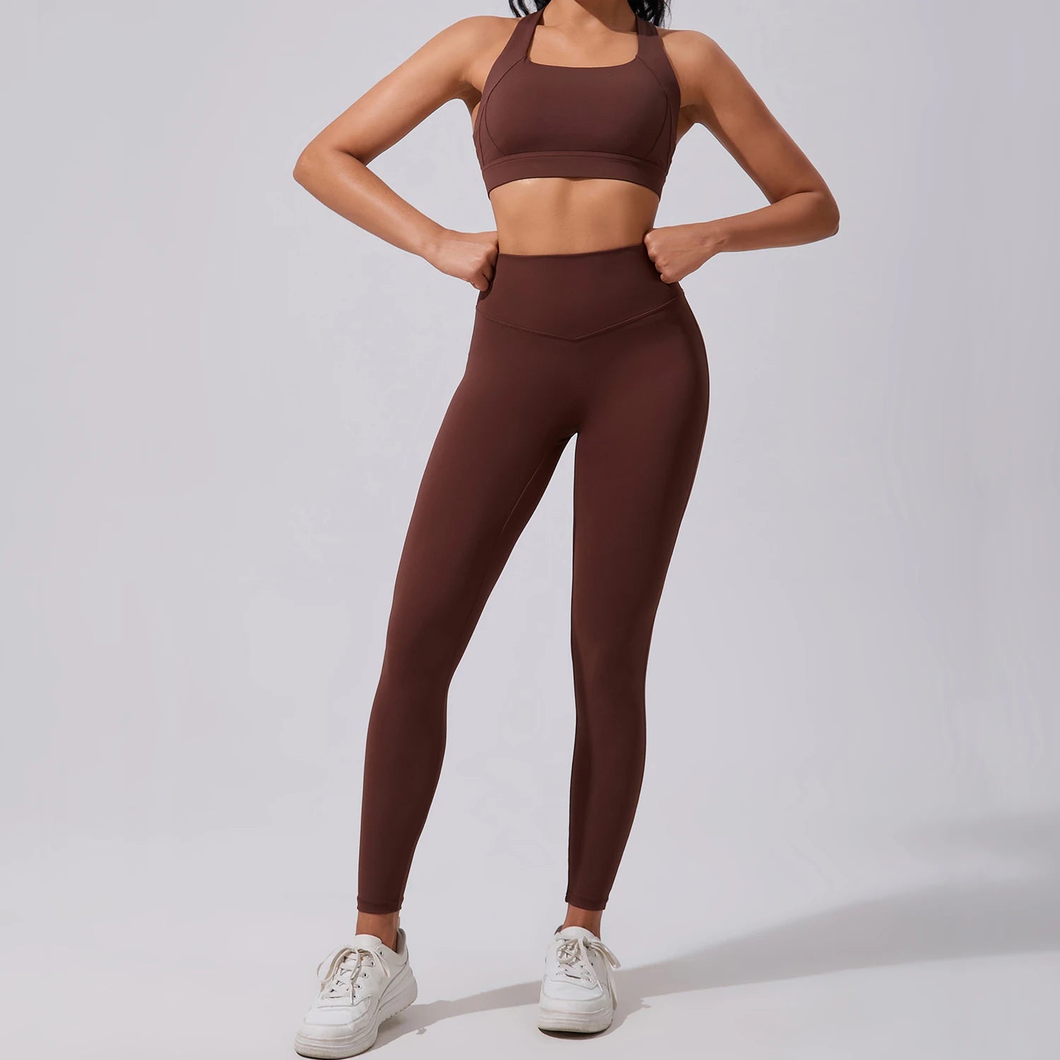 Custom Plus Size Women's Sets High Waist 2-Piece Sports Bra Leggings Yoga Set Breathable Four-Way Stretch Athletic Gym Sets
