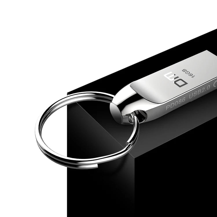 Custom Logo DM PD086 Silver Zinc Alloy USB Flash Drive 4GB-64GB USB 2.0 with 1-Year Warranty New in Stock