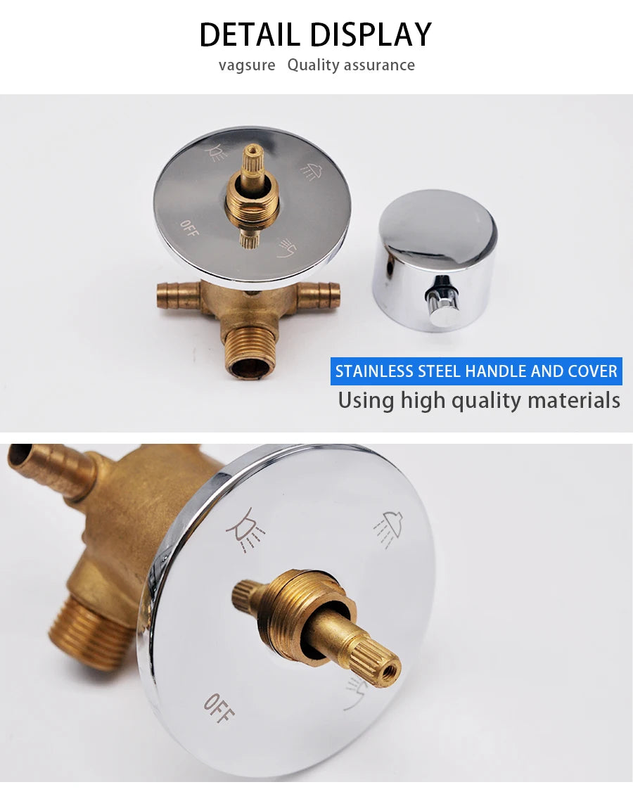 Split Type Thermostatic Shower Cabin Faucet Tap Shower Bath Brass Mixer Diverter 2/3/4/5 Output  Screw Thread Or Intubation