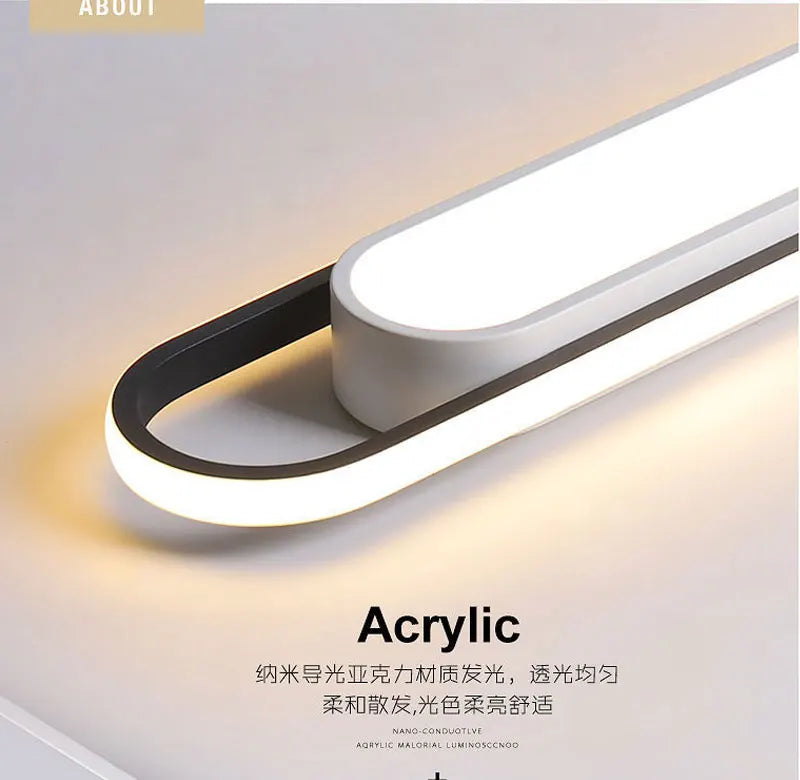 Living room, bedroom, study, human body sensing rectangular LED ceiling light, minimalist modern light, long strip, creative bal