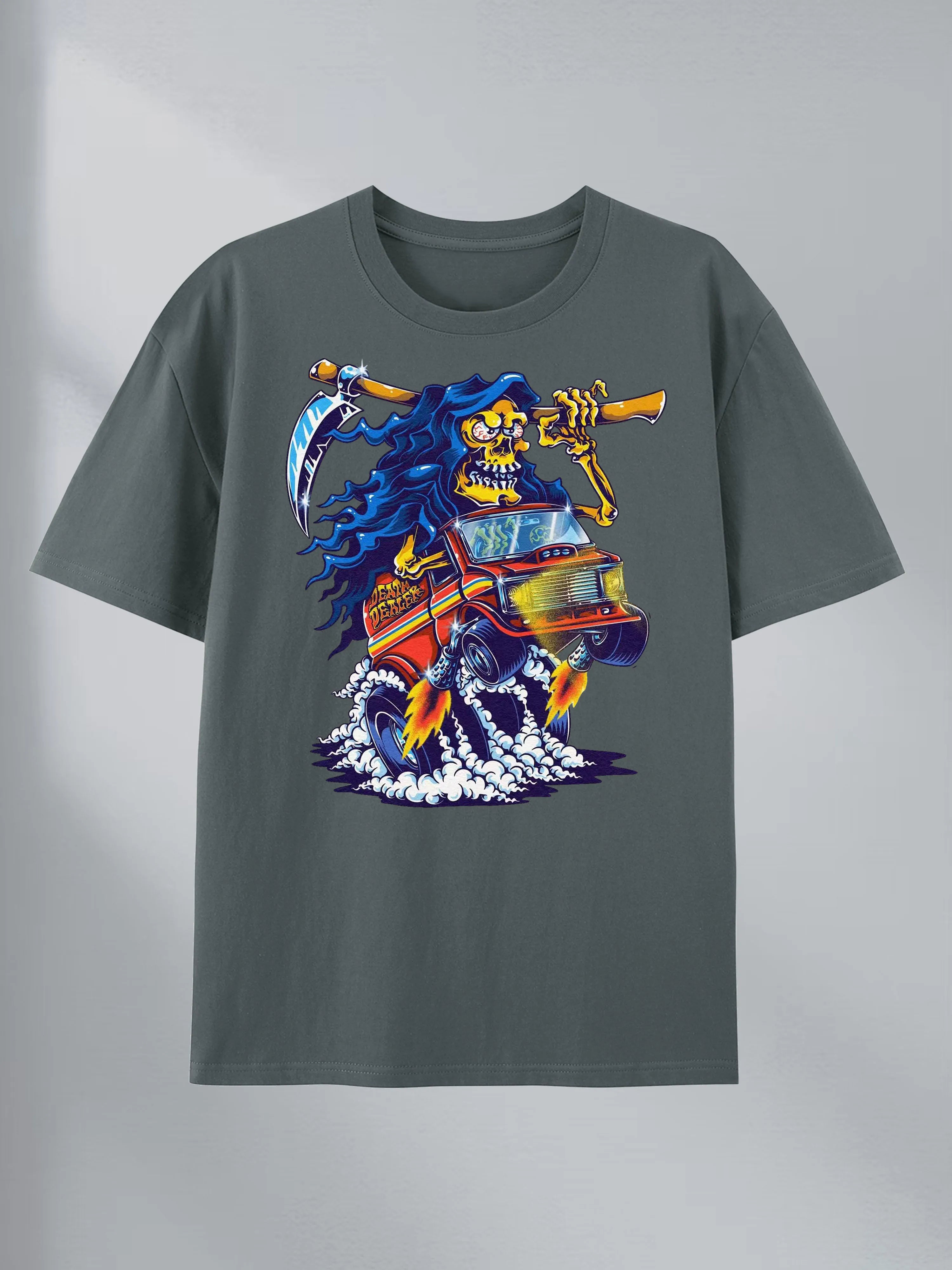 Reaper Truck Graphic Tee 100% Cotton US Warehouse 7 Colors