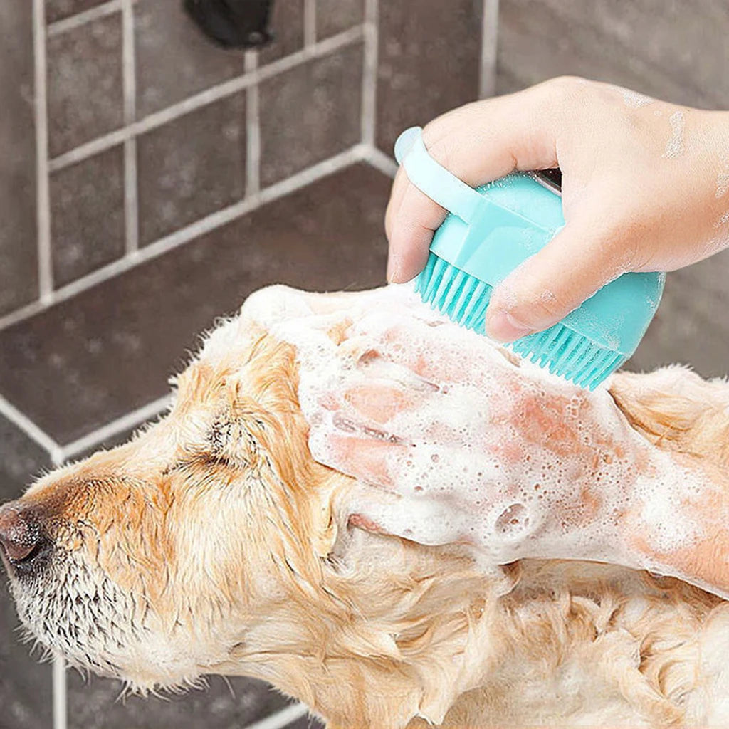 2in1 Pet Bathing Brush Multifunctional Massage Comb Shampoo Shower Gel Silicone Cleaning for Dog Cat All Pet Grooming Supplies