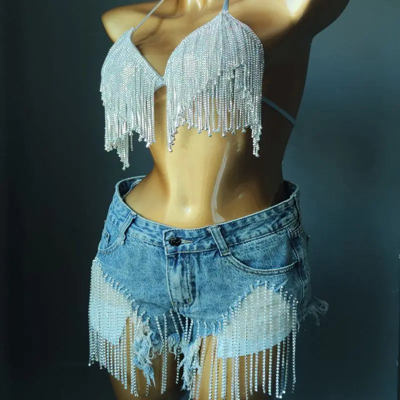 newest 2022 crystal bikini diamond swimwear biquini diamond bikini beachwear popular swim suit  rhinestone swimsuits bikini