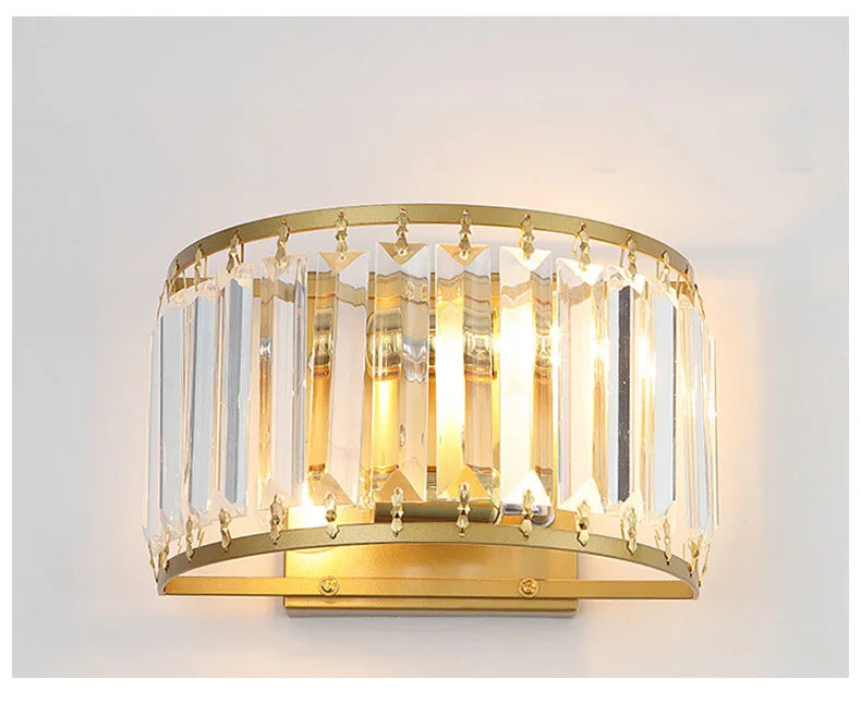 Modern Light Luxury Crystal Wall Lamp Bedroom Bedside Simple Atmosphere Living Room Background Minimalist Room Lighting