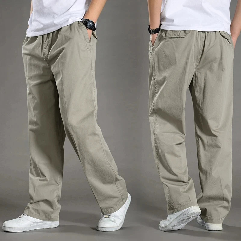 Solid Color Men's Clothing Pants 6XL Large Size Casual Trousers