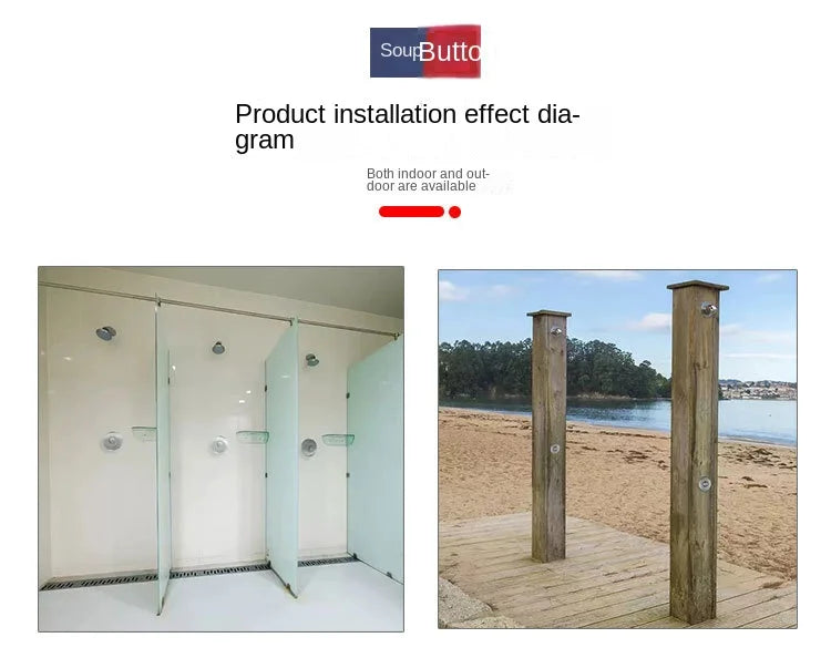 Swimming Pool Bathroom Concealed Single-cold Delayed Shower Tap Outdoor Beach Surface-mounted Push-button Delayed Shower Switch