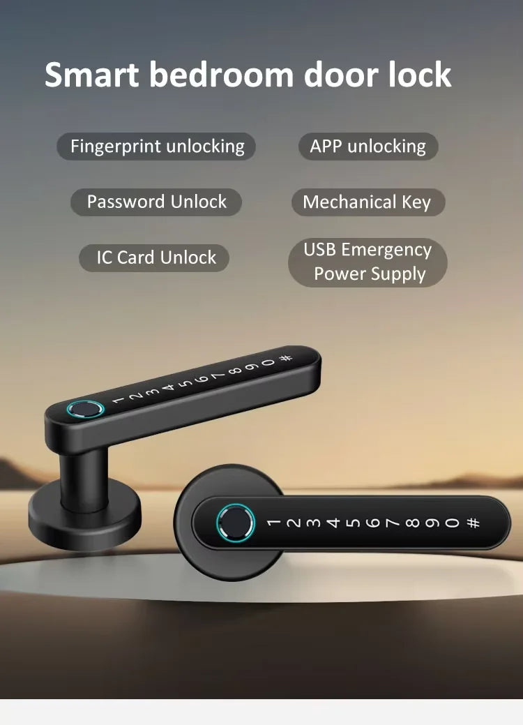 Quality Digital Door Lock Wood Door Rear Fingerprint Lock Smart Lock Front Door Waterproof Outdoor Cerraduras Inteligentes Ezvis