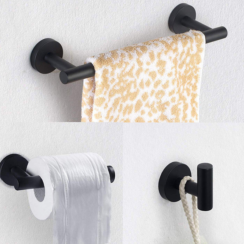 Stainless Steel Bathroom Hardware Set Bathroom Accessories Black Robe Hook Towel Rail Bar Rack Bar Shelf Tissue Paper Holder