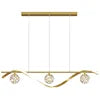 Nordic LED Middle Size Warm White AC Iron Gold Luxury Long Strip Chandelier Pendant Light 3-Year Warranty Easy Installation for