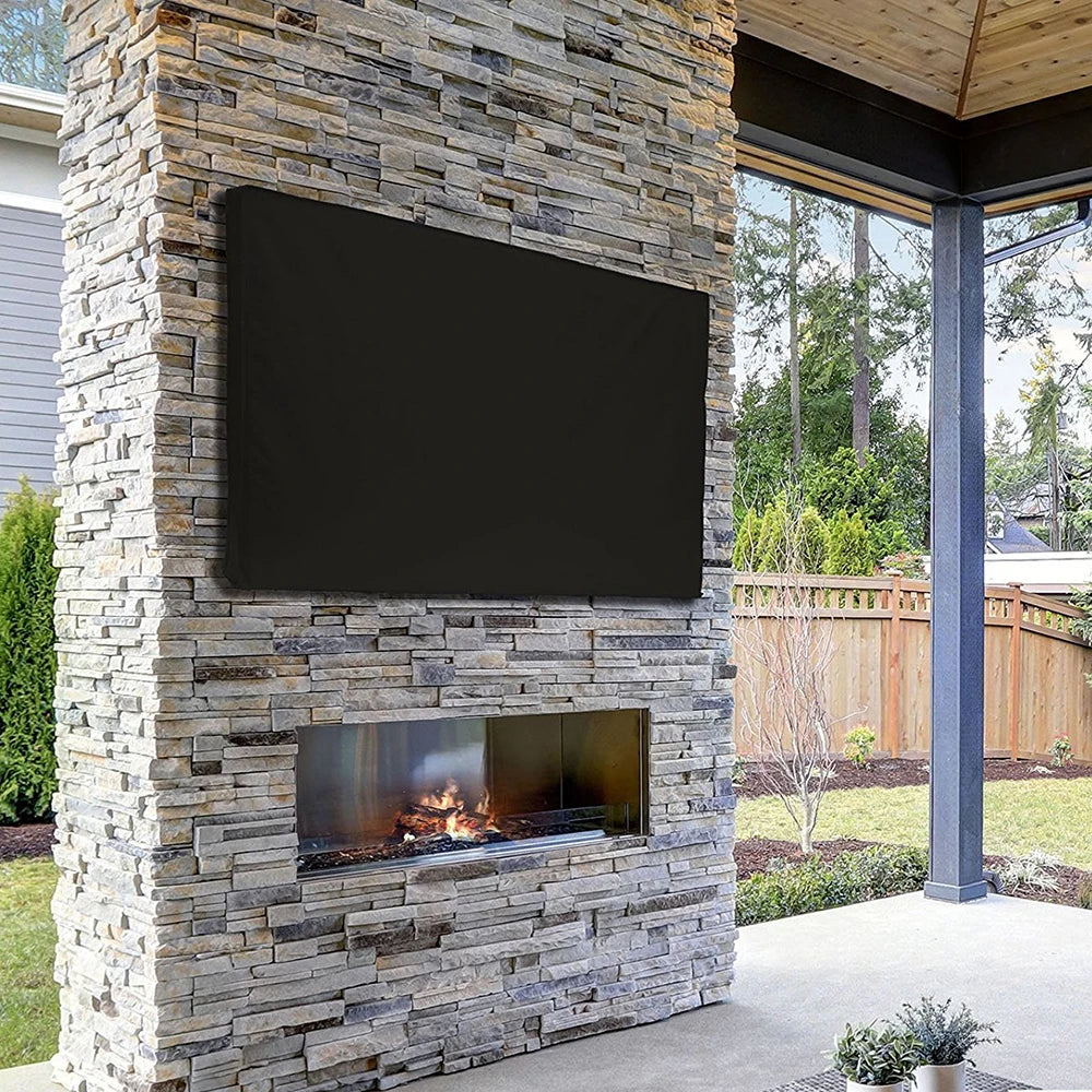 Weatherproof Dust-proof Outdoor TV Cover Beige 70" 75" 40" 46" 50" 55" 60" 65" Protect TV Screen Garden Patio Outdoor TV Cover