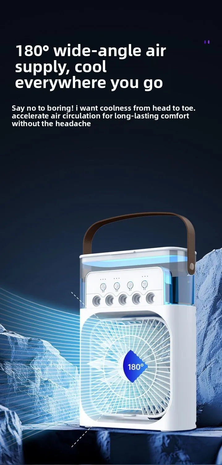 Five Hole Smart Spray Fan Humidifier Water Cooled Fan Desk Office Student Use Silent Hydrating Humidification Cooling Air Fan