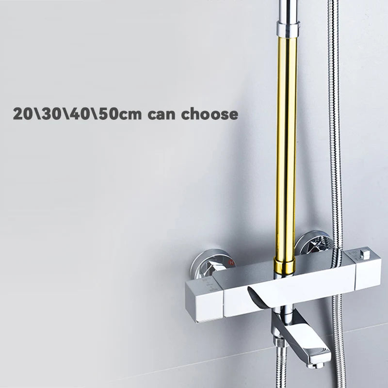 Shower Extender Gray Black Shower Extension Rod Shower Bracket 30\40\50 cm Shower Extension Rod Riser Tube Bathroom Accessories